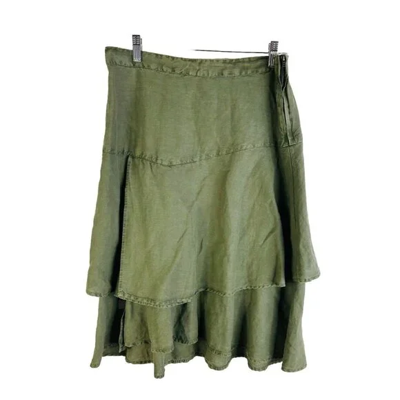 Sundance Linen Cotton Tiered Frilly Skirt Lagenlook Artsy - Picture 1 of 10
